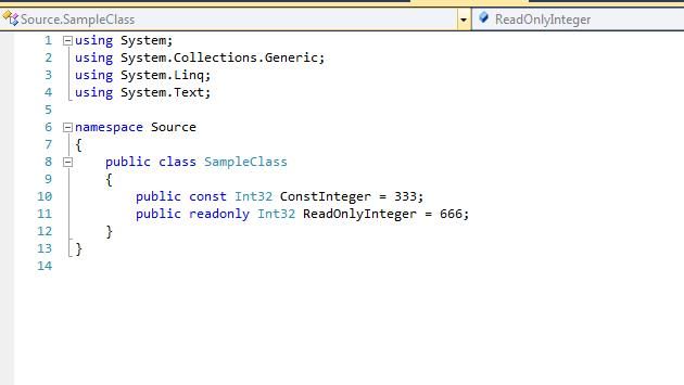 const vs readonly in Csharp